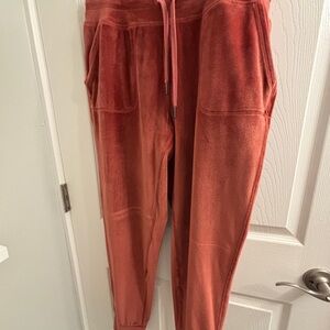 New 32 Degrees Rust Red Velour Jogger Track Pants